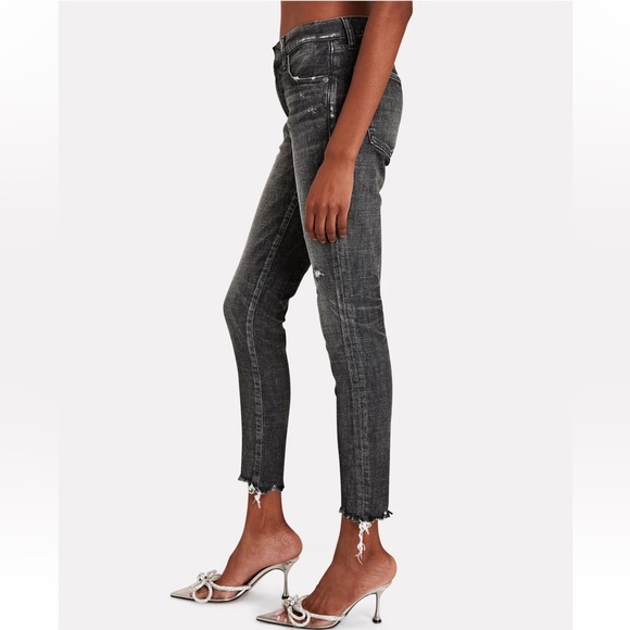 MOUSSY VINTAGE Black Checotah Mid-Rise Skinny Jeans with Chewed Hem size 26 - Picture 2 of 14
